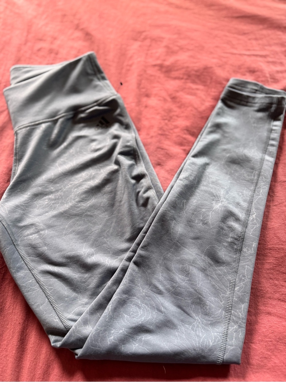 Tealish Leggings with Subtle Floral Print